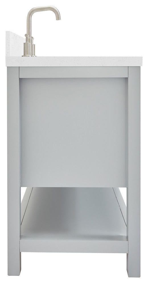 Ariel Magnolia 36"  Single Oval Sink Vanity, Carrara Quartz