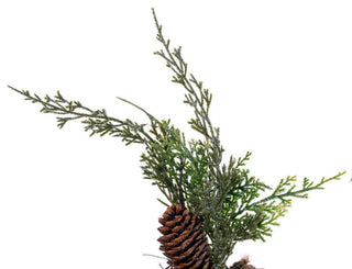 Vickerman 24" Artificial Snow Cedar Hanging Wreath With Pinecones.