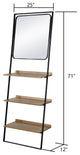 Lena Decorative Standing Shelves Square Mirror Wood Brown Finish