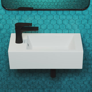 Voltaire 19.5"x10" Ceramic Wall Hung Sink With Faucet Mount, Left Side