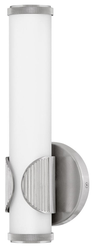 Hinkley Femi 13" Small LED Bath Vanity Sconce, Brushed Nickel+Etched Opal Glass