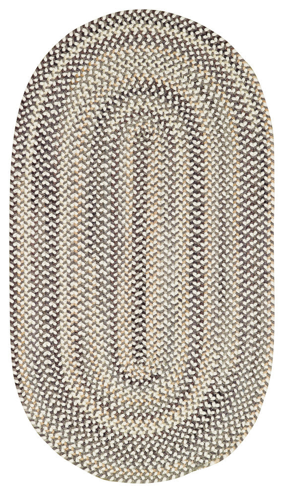 Sherwood Braided Oval Rug, Smoke, 2'x8' Runner