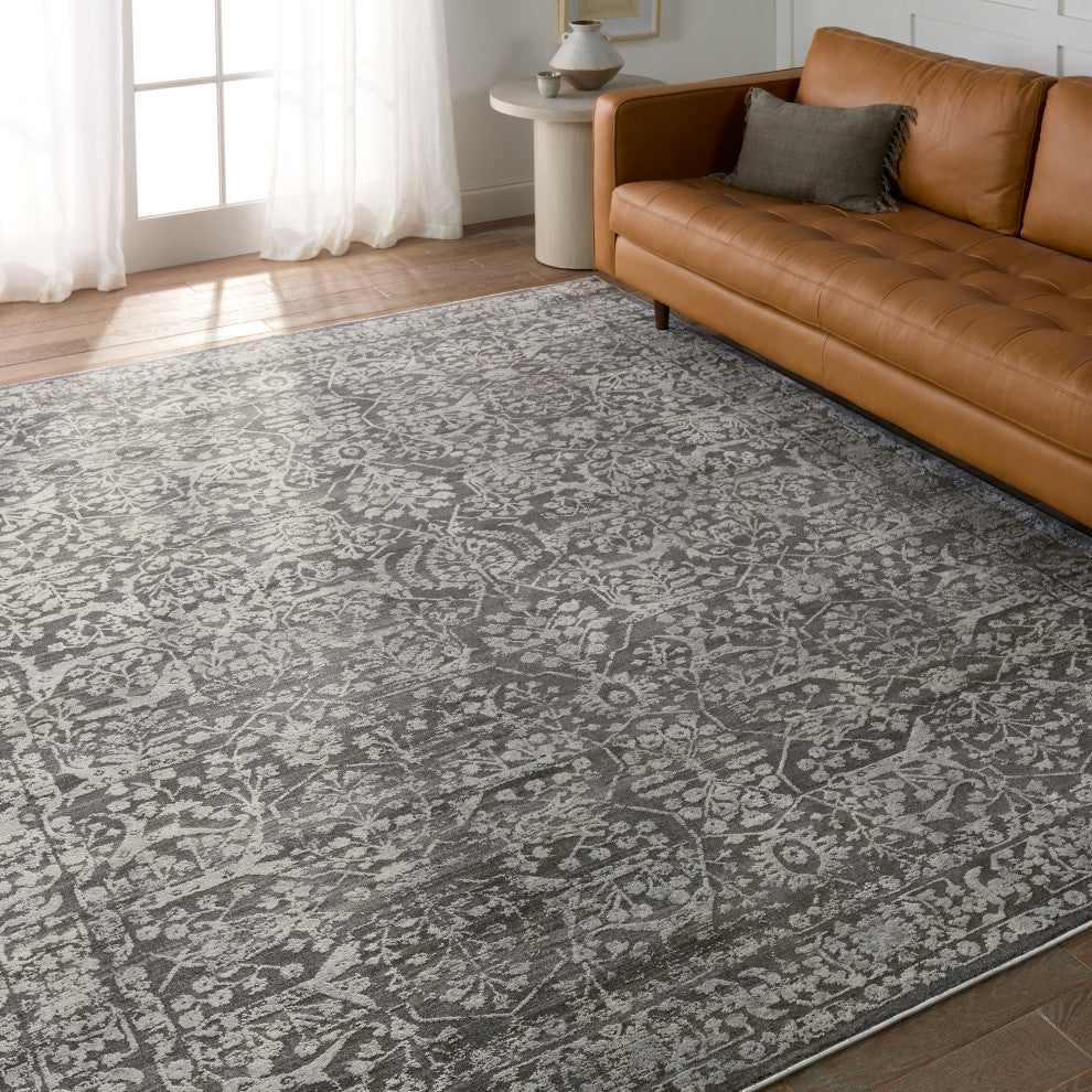 Jaipur Living Elvira Floral Gray/ Cream Area Rug 9'10"X12'