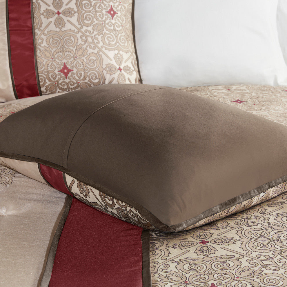 Madison Park Jacquard-Pieced 7-Piece Comforter Set With Embroidery, Queen