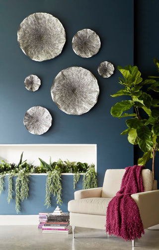 Lotus Wall Art, Silver/Black, Large
