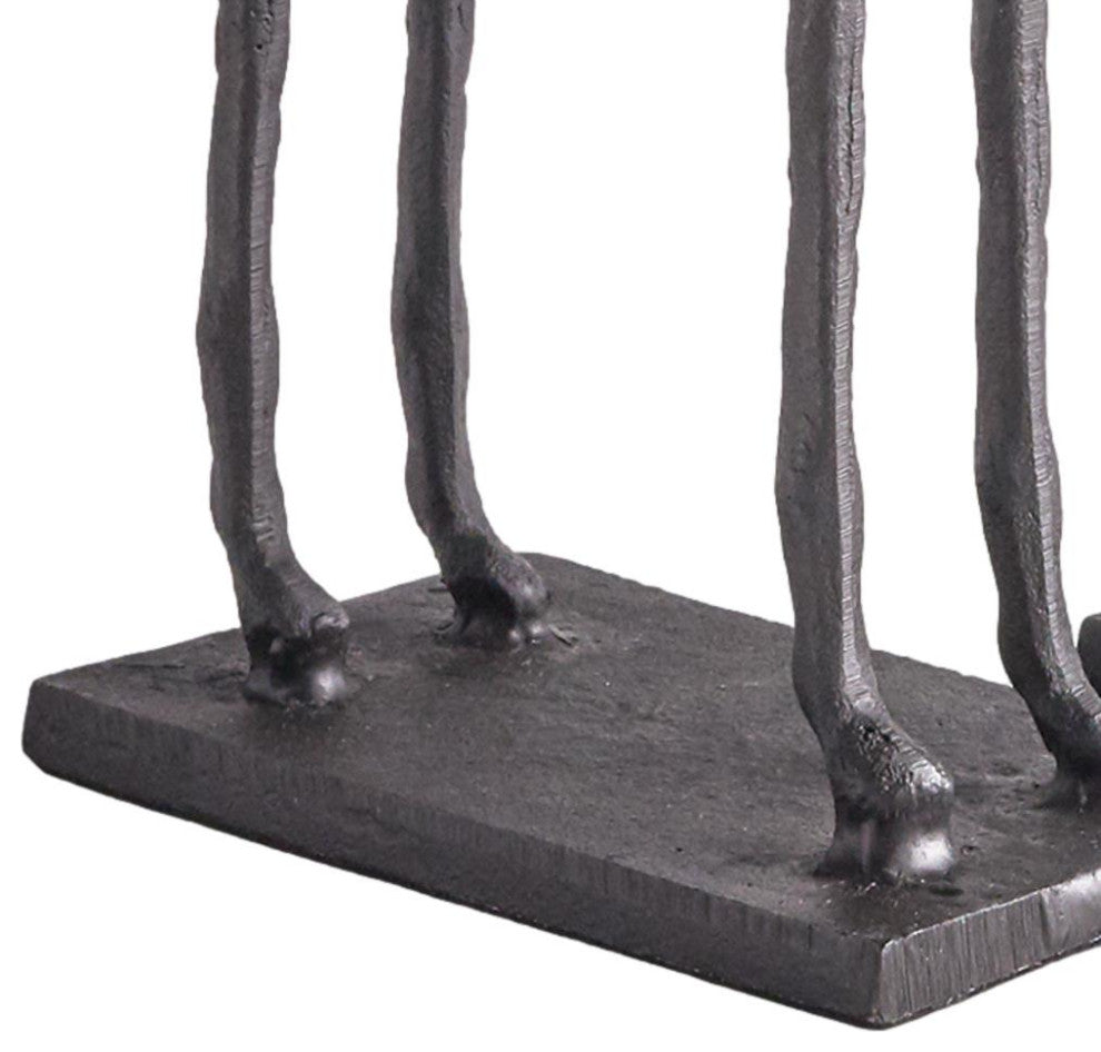 Tall Bronze Metal Dog Sculptures Set 2 Hounds Beagle Dachshund Long Legs