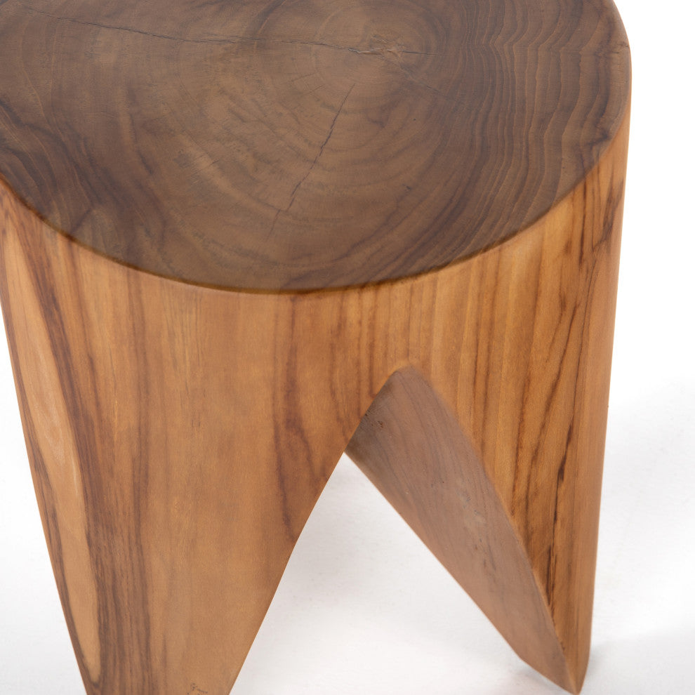 Petros Outdoor End Table-Natural Teak