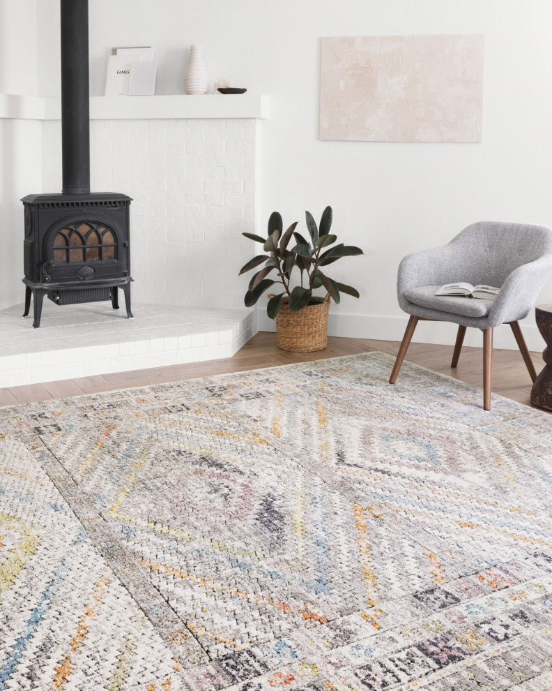Dante Area Rug by Loloi II, Ivory/Multi, 5'3"x7'2"