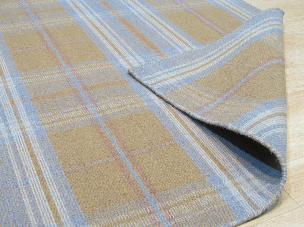 Gold Transitional Geometric Plaid Area Rug