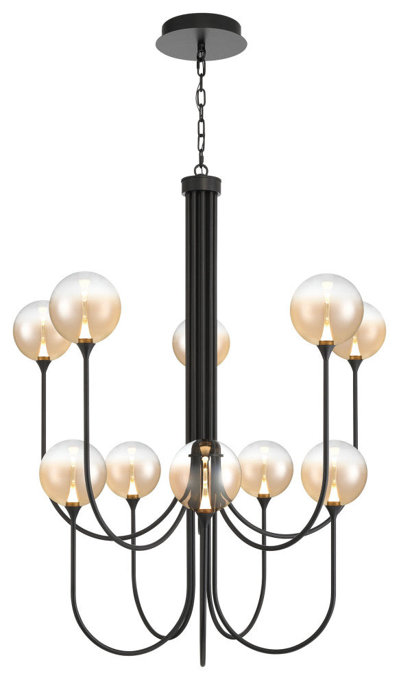 Iissa 10L 40" Black Amber Chandelier