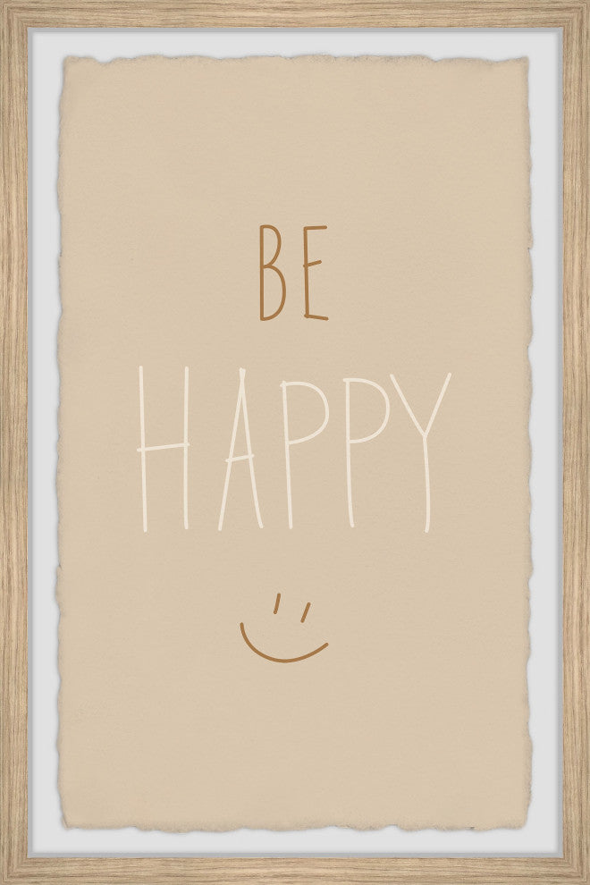 "Be Happy VII" Framed Painting Print, 12x18