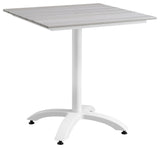 Maine 28 Outdoor Patio Dining Table, White Light Gray