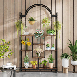 Tribesigns 5-Tier Plant Stand, Arched Flower Shelf, Bonsai Pots Display Rack
