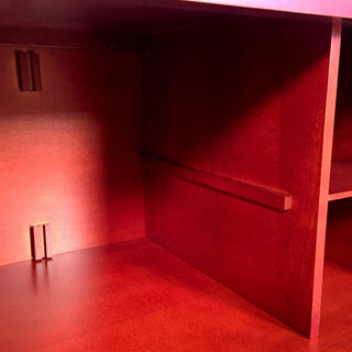 Solid Wood Entry Bench with 1 Bin and 2 Shoe Dividers, Red Mahogany