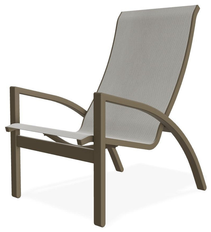 Kendall Sling Stackable Outdoor Lounge Chair, Augustine Oyster/Beachwood