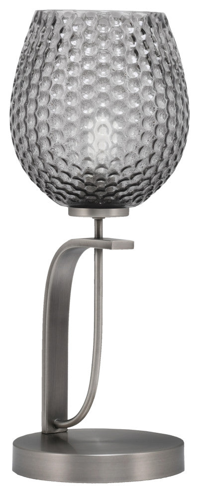Cavella Accent Lamp In Graphite Finish, 7.5" Smoke Textured Glass