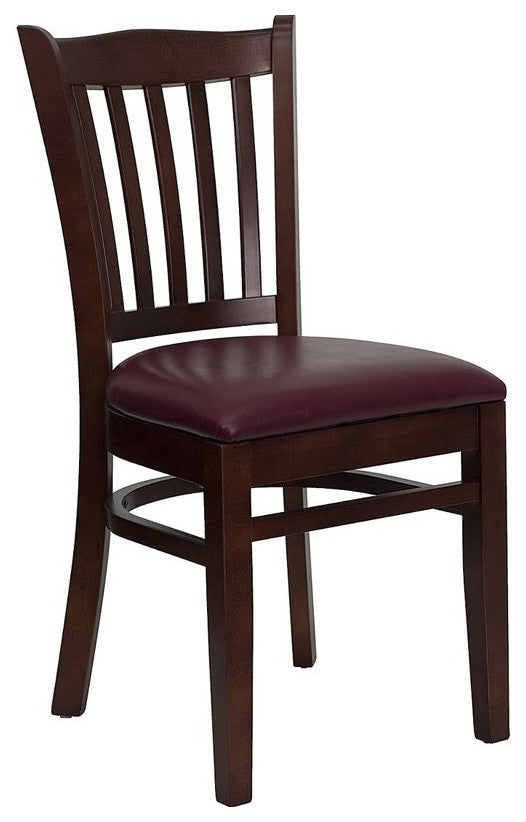 Flash Furniture Hercules Vertical Slat Back Dining Chair in Mahogany