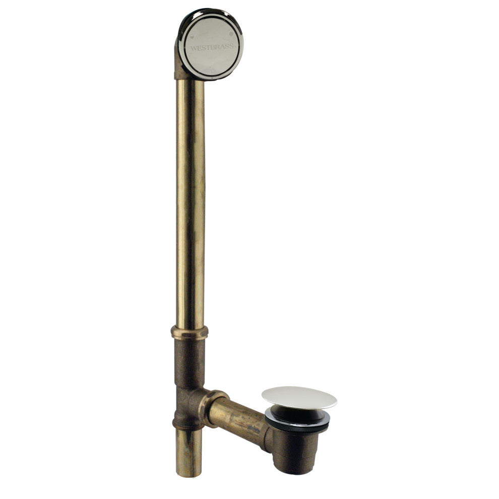 Patented Deep Soak Closing Overflow, ADA Approved Tip-Toe Drain, Polished Nickel
