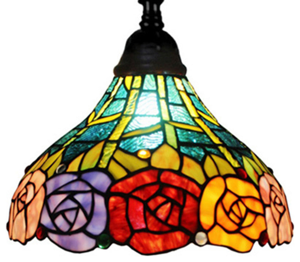 Tiffany Style Roses Reading Floor Lamp, 62" Tall