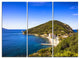"Blue Seashore at Elba Island" Metal Wall Art, 3 Panels, 36"x28"