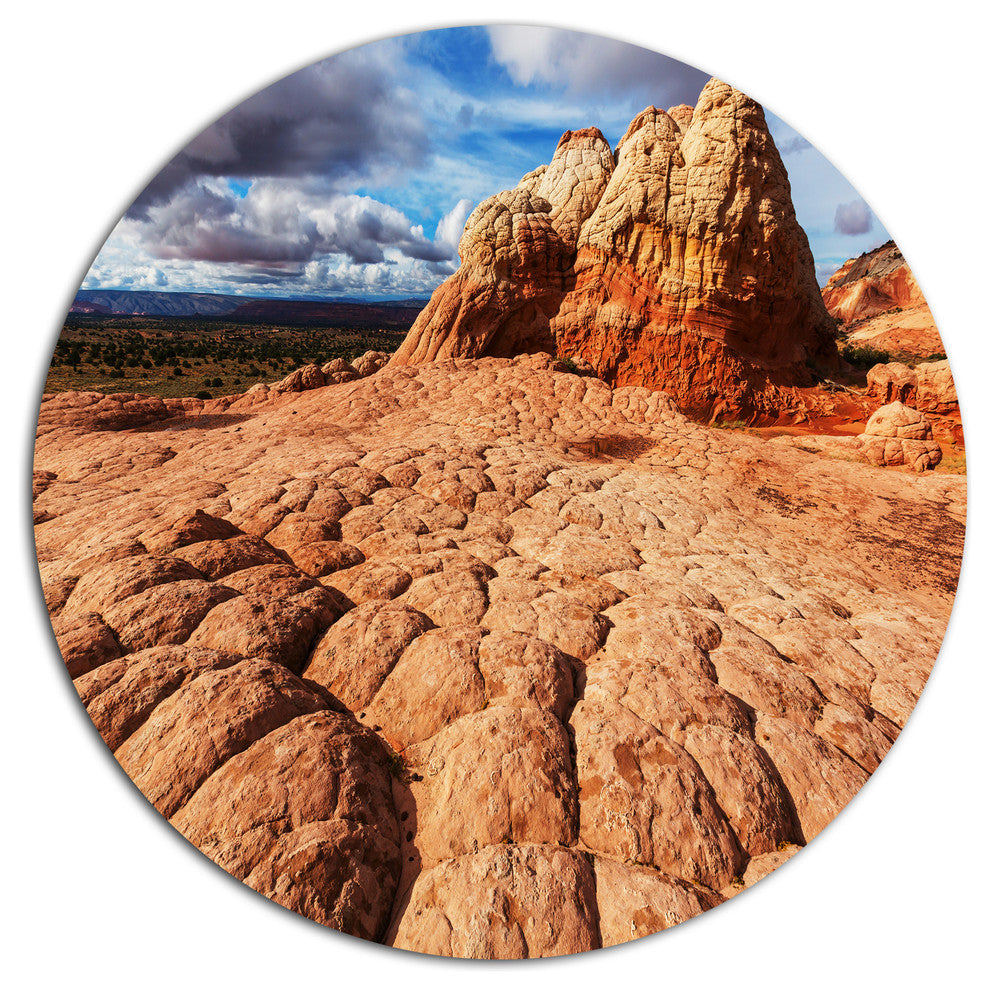 Tough Rocks In Vermillion Cliffs, Landscape Disc Metal Wall Art, 23"