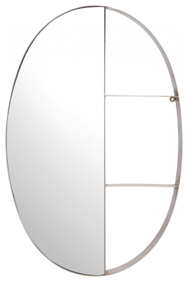 Half Mirror Half Shelf Bronze Unit