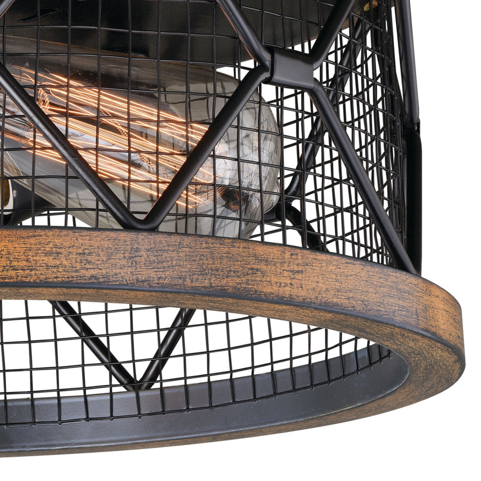 Bremerton 13" Flush Mount Ceiling Light Oil Rubbed Bronze and Burnished Teak