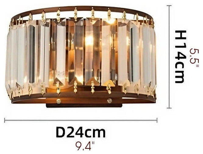 Luxury Crystal Wall Lamp in American Style for Living room, Bedroom, Brown