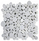White Carrara Venato Carrera Marble Heart Bubble Mosaic Tile Honed, 1 sheet