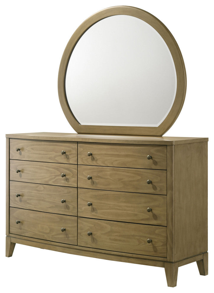 Granada 8-drawer Dresser and Mirror Natural Pine