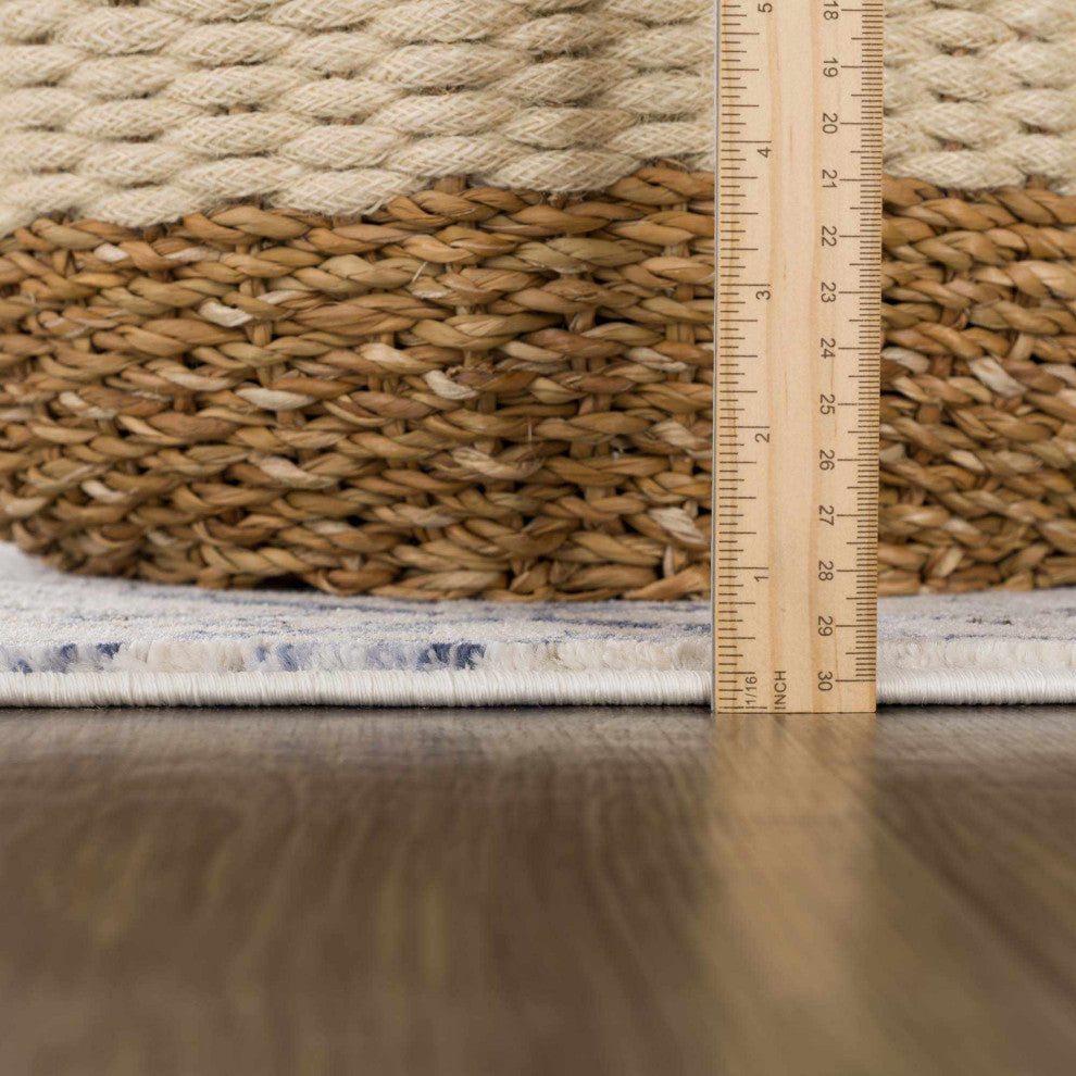 Hauteloom Georgiana Beige & Blue Area Rug, 7'10"x10'2" Rectangle