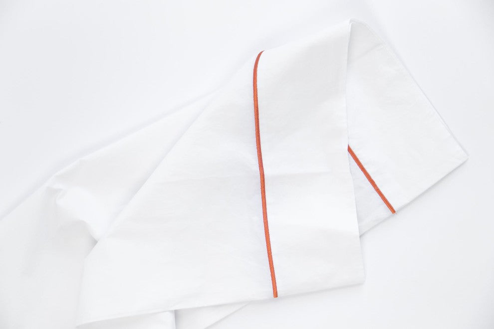 Orange Embroidered Solid Sheet Set, California King