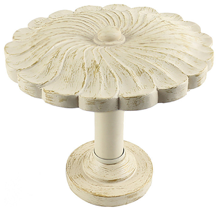 Large Sierra Drapery Medallion Holdback, Gilded French White
