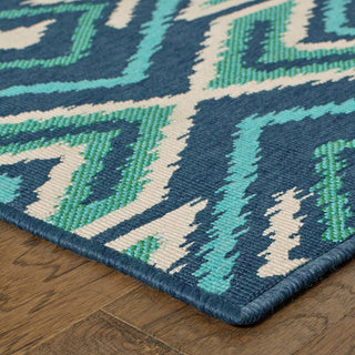Oriental Weavers Meridian Navy/Green Geometric Indoor/Outdoor Rug 8'6"X13'