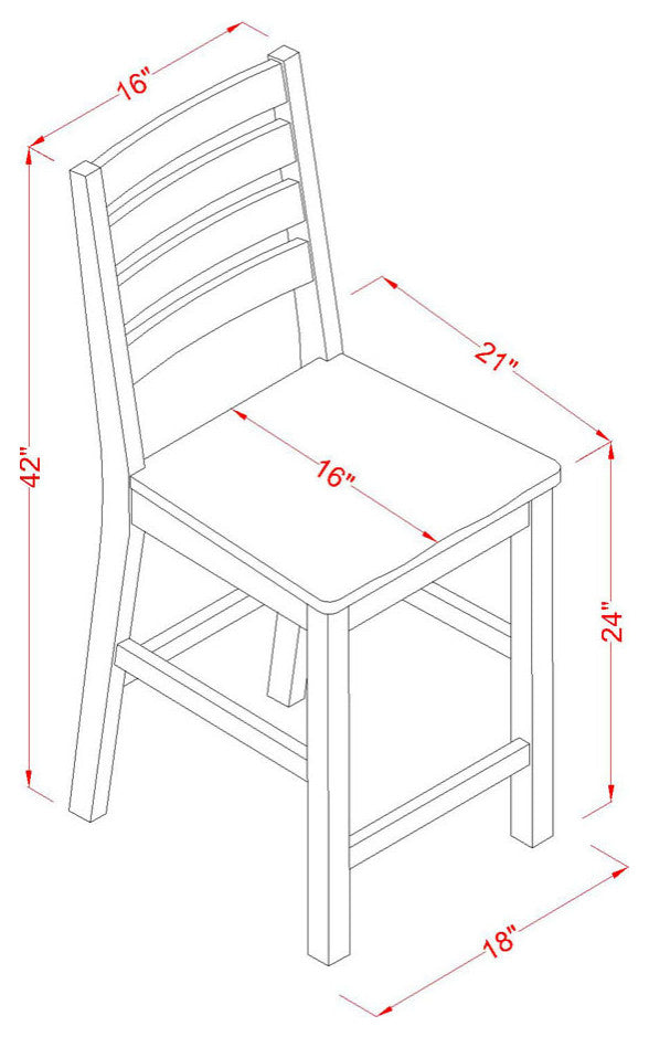 5 Pc Counter Height Dining Room Set -Pub Table And 4 Kitchen Dining Chairs