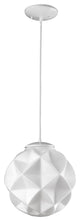Nova 1-Light White Mini Pendant With Geometric Globe Shade