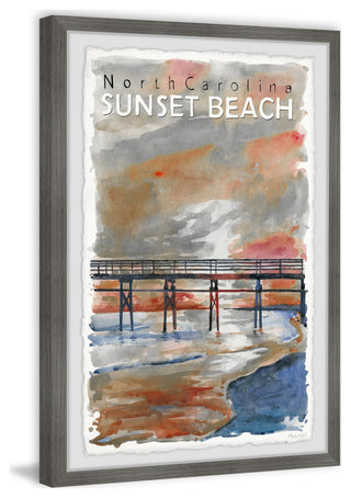 "Sunset at the Beach" Framed Painting Print, 20x30