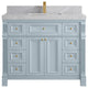 Paris 42" Single Sink Bathroom Vanity, Blue Heather 2" Pearl Gray