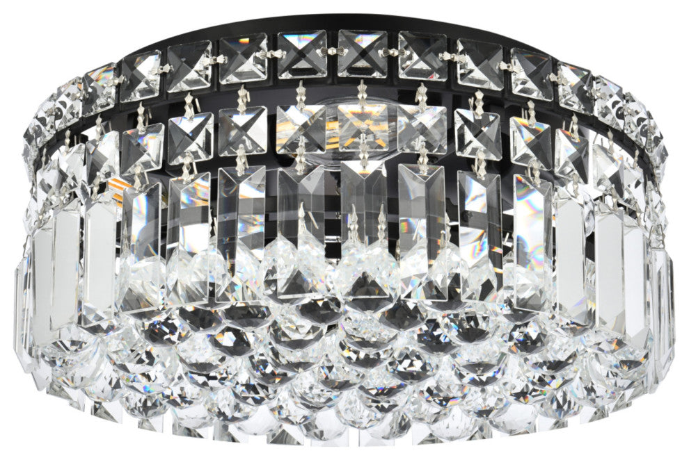 Elegant Lighting V2030F12/RC Maxime 4 Light 12"W Flush Mount Drum - Chrome