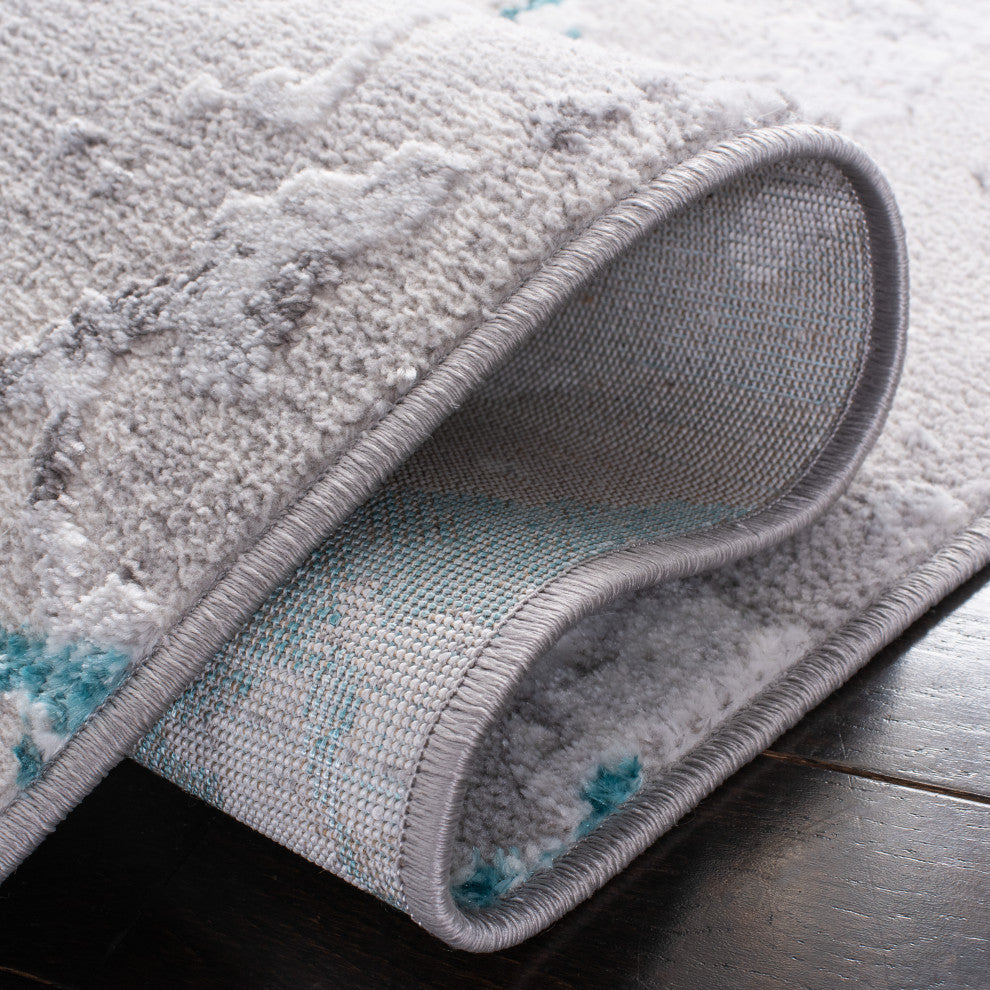 Safavieh Amelia Collection, ALA293 Rug, Grey/Aqua, 3'x5'
