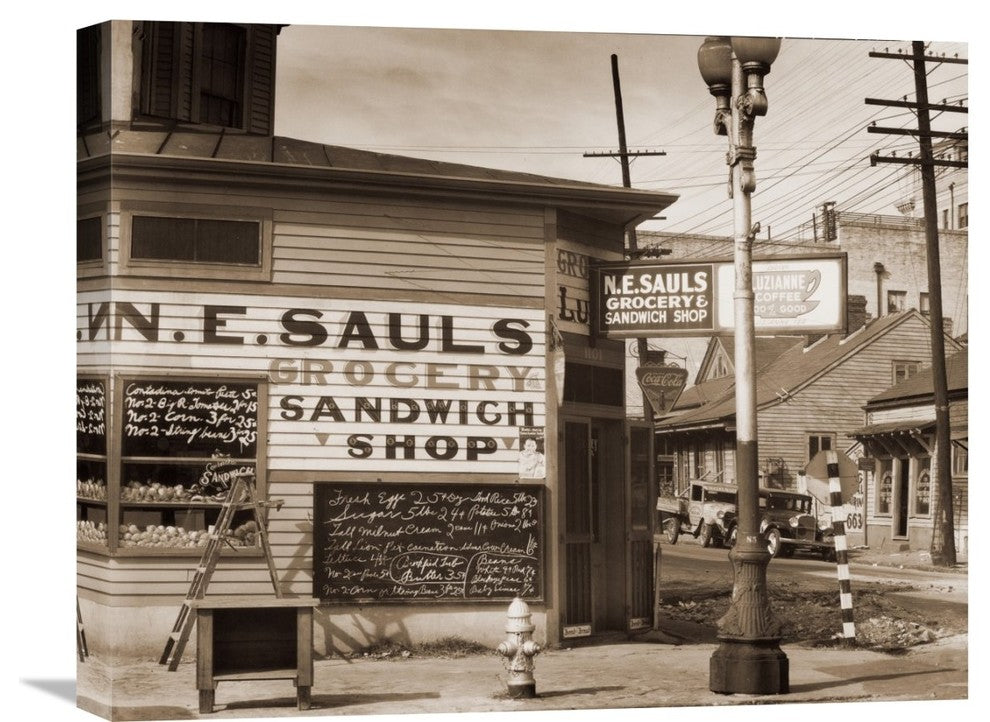 "Street Scene, New Orleans, Louisiana, 1935" Artwork, 22"x17"
