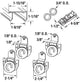 By-Pass Closet Track Kit, 96in, 2-Door, Brass-Plated Pulls, Adjustable, 1 Kit