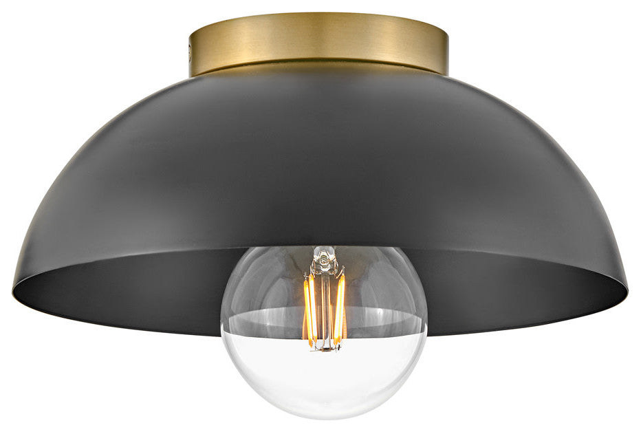 Lark 83301 Stu 1 Light 11"W Semi-Flush Ceiling Fixture - Black