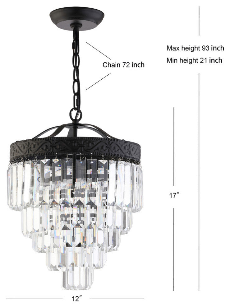 Wyatt 2-Light Crystal LED Chandelier, Bronze / Clear, Width: 12"