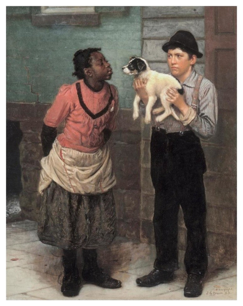 "The New Puppy" Digital Paper Print by John George Brown, 26"x32"