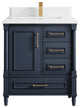 Aberdeen 30 Single Sink Bath Vanity in Hale Navy Blue  1.5" White Quartz