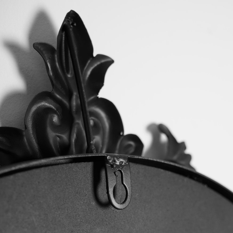 Head West Arch Black Ornate Metal Accent Wall Mirror