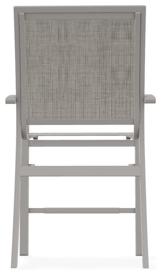 Kendall Sling Balcony Height Stackable Outdoor Stool, Smoke/Warm Gray