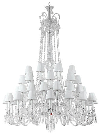 Baccarat Design Crystal Chandelier Lighting, White, 48 Lights