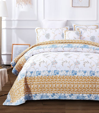 Tache Elegant Floral Embroidery Quilt Bedspread, Twin